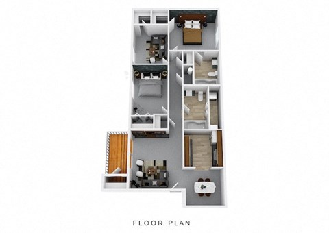 Two Bedroom Two Bath W/ Den Floor Plan at Galbraith Pointe Apartments and Townhomes*, Ohio